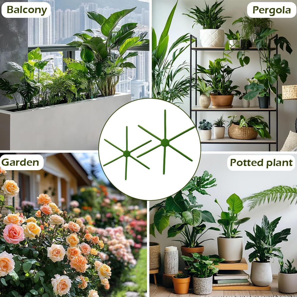 YjiaYjiaY 4 Pcs Free-Form Bending Silicone Plant Stem Support, 2 Sizes Flexible Hook Monstera Stem Supports, Reusable Silicone Plant Climbing Stakes Indoor Outdoor