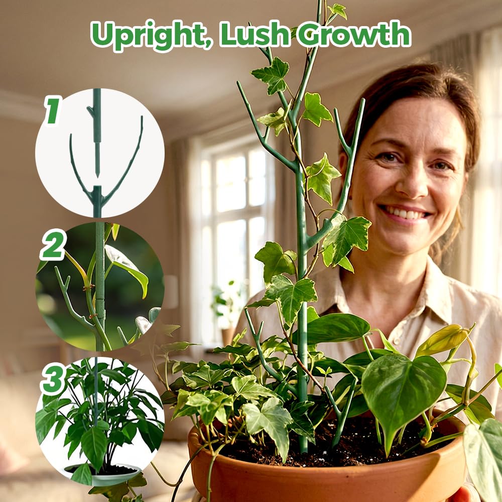 6 Pack Stackable Monstera Plant Support, Garden Plant Support Stakes for Indoor Outdoor Plants, Climbing Plant Support Structures Plant Holder Stick Moss Pole for Support Tall Potted Plants (6 Pack)