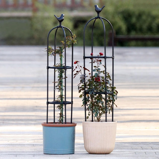Garden Trellis Outdoor Obelisk for Climbing Plants 25" 33" 45" 57" 69" 81" Vine Supports Flowers Stands for Potted Vines Rose Cucumber(Black,36x125cm/14.2x49in)