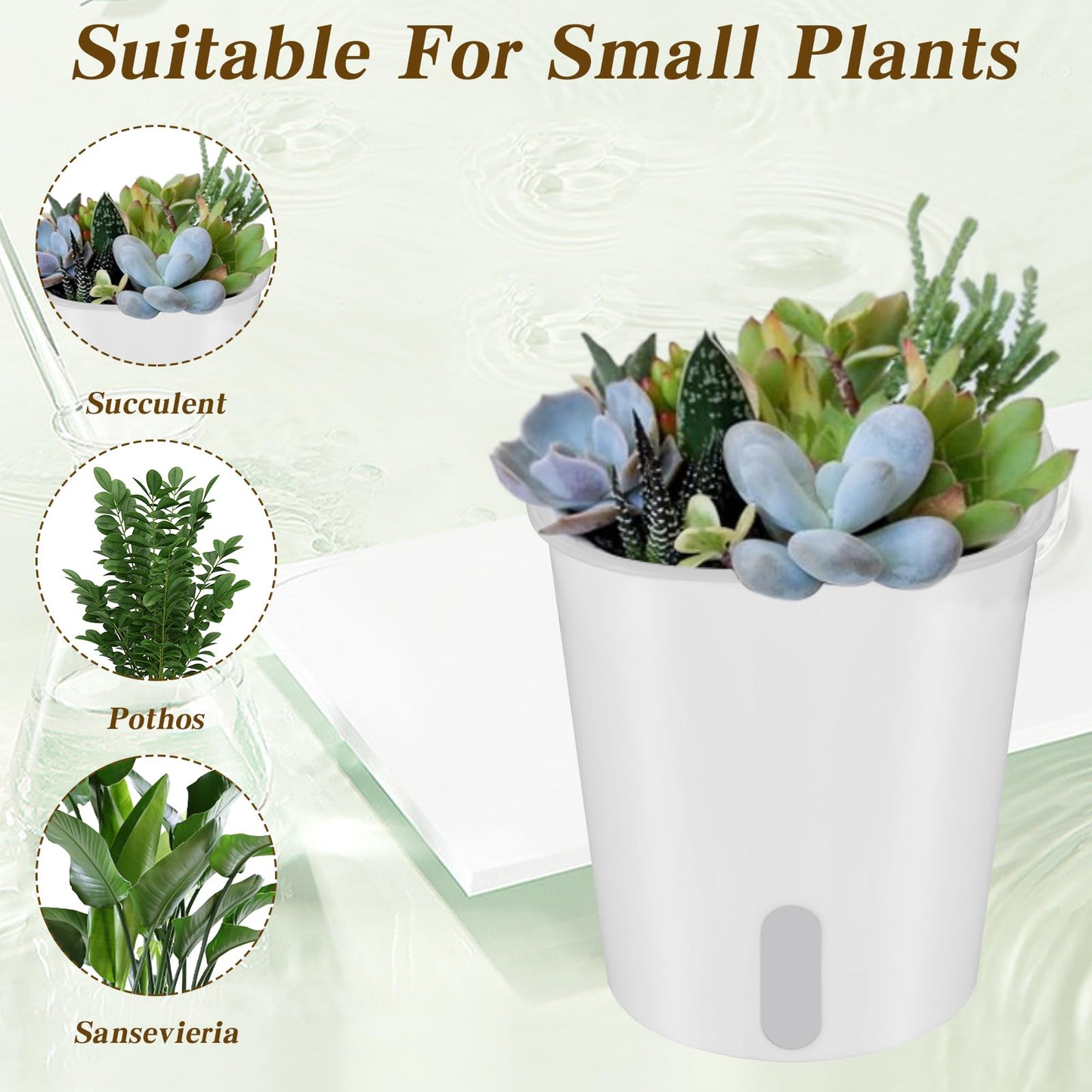 mekueeex 4 Inch Self Watering Pots for Indoor Plants,10 Sets Self Watering Planter Pots with Visual Water Level Window and Multiple Vents,Self Watering Plant Pot for All House Plants,Flowers,Herbs