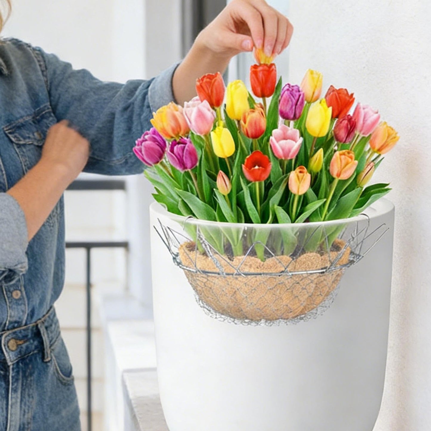 Adjustable Planter Insert For Pots, Heavy Duty Rustproof Plant Riser With Hanging Chains, Rustproof Stainless Steel Plant Pot With Chains For Indoor & Outdoor Flower Pots, Home Garden, Patio