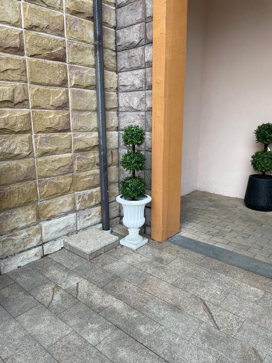 ALL SEASON GREEN 3ft Artificial Outdoor Boxwood Topiary Trees, UV Resistant, Indoor and Outdoor Fake Trees Patio Display Plants