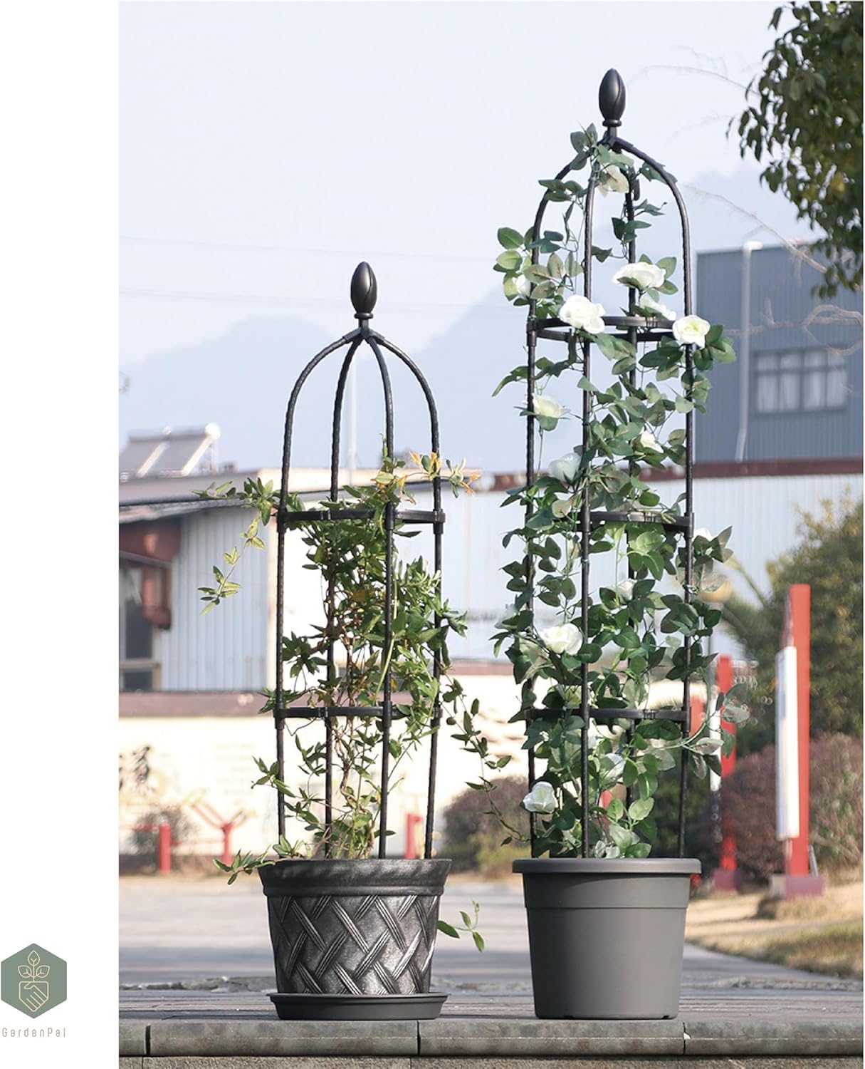GardenPal Garden Obelisk Trellis, Tomato Cage and Plant Support for Climbing Plants, Potted Tall Plant Stakes for Vine Vegetable Flower Support Outdoor Indoor - 1 Pack