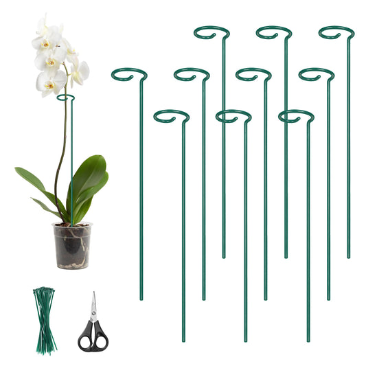 Kingsyard 24 Inch Plant Support Stake - 10 Pack, 4.5mm Thick All Metal Garden Plant Stakes Plant Prop for Single Stem Flowers Dahlia Amaryllis Orchid Lily Rose Peony Tomatoes Gladiolus