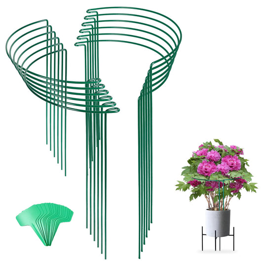 Joyhalo 12 Pack Tall Snake Plant Support Stakes for Indoor Plants 24 Inch, Peony Cages and Supports, Peony Cage with 15 Pcs Twist Ties, Monstera Plant Support for Plants Tomato, Hydrangea, Monstera