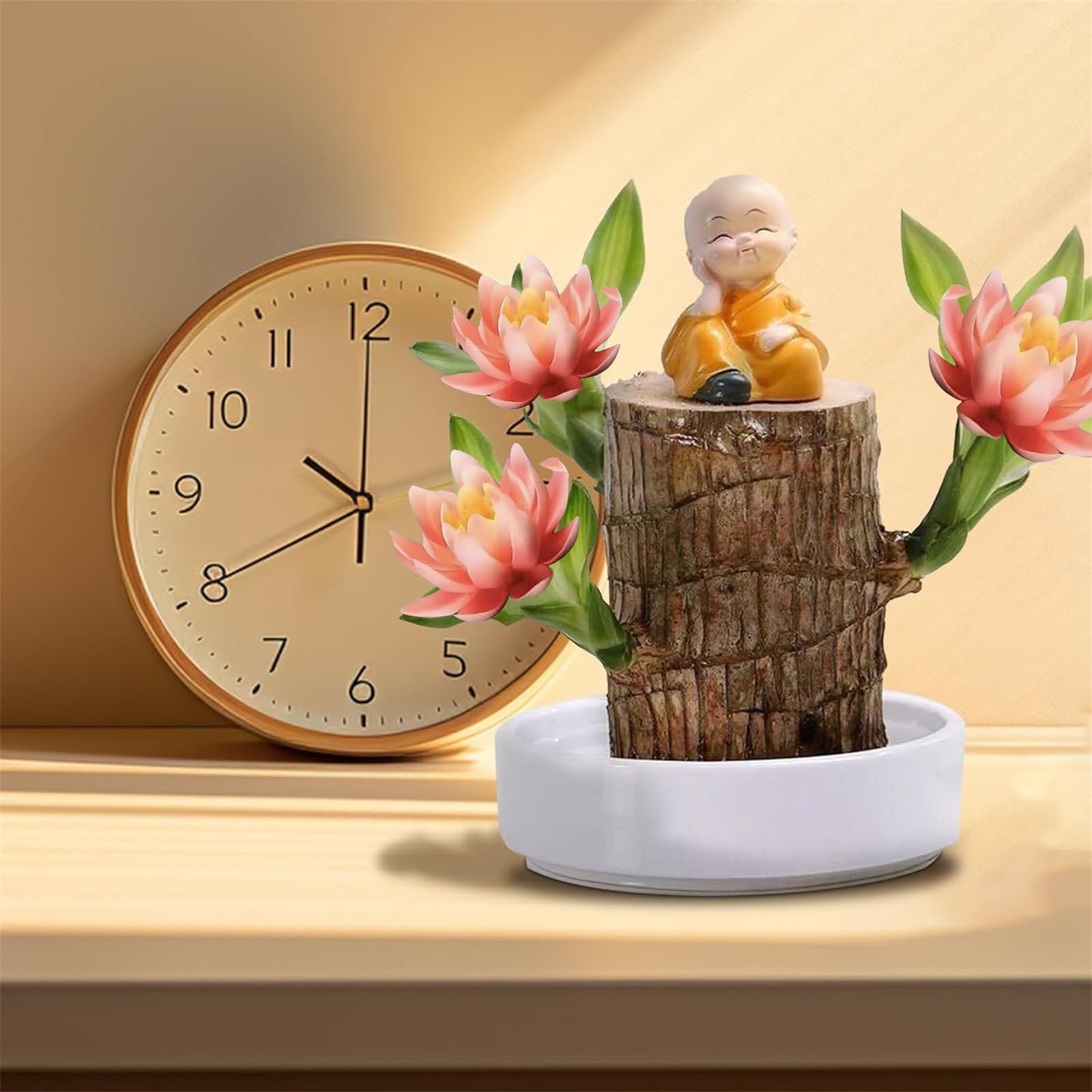 Brazilian Lucky Wood Kit with Monk, Grow Your Own Luck,Easy to Maintain Mini Brazil Woods for Indoor/Outdoor, Bedroom, Kitchen, Office Desk, Garden and Other Decorations (C)