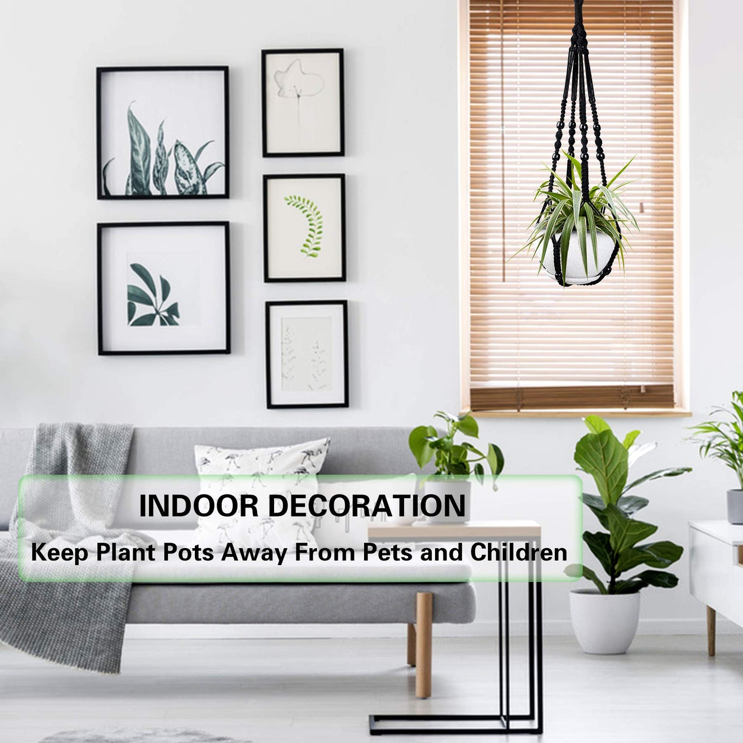 Augshy Macrame Hanging Planter, 2 Pack Hanging Planters for Indoor Plants Indoor Outdoor Decor Handmade Hanging Plant Holder(35 Inch)