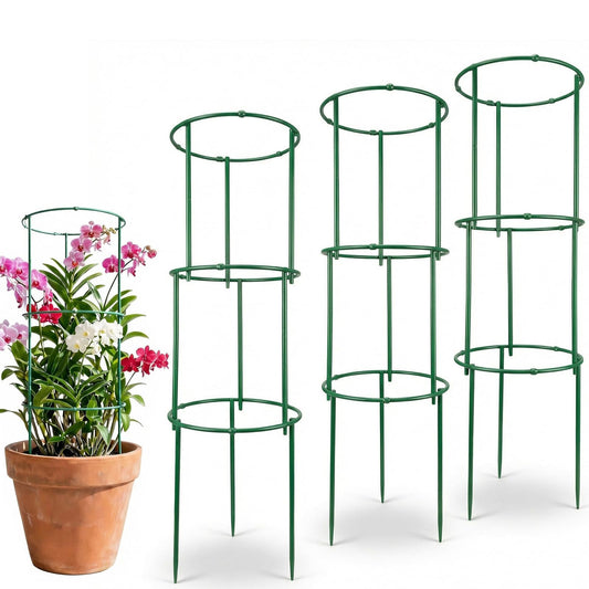 Elfzone Tomato Cage - Tomato Plant Support,Tomato Trellis Plant Stakes Support, Pots and Garden Climbing Vegetables Plants Flowers,Plant Stakes for Indoor Plants，3pcs