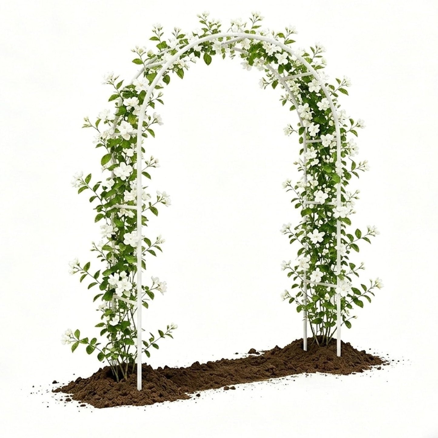Metal Garden Arch Trellis for Climbing Plants, 4.6ft 7.8ft 10ft Outdoor Archway Arbor Stand for Roses, Cucumber Vines Frame for Raised Bed, Patio Backyard Wedding Decoration(White,W7.87ft*H7.22ft)