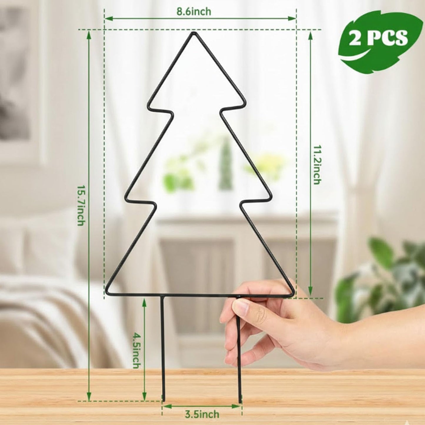 Metal Garden Trellis for Climbing Plants, 2 Pack Plant Support for Potted Plants Indoor & Outdoor, Black Iron Trellis with 20 Ties for Ivy Pothos Vines