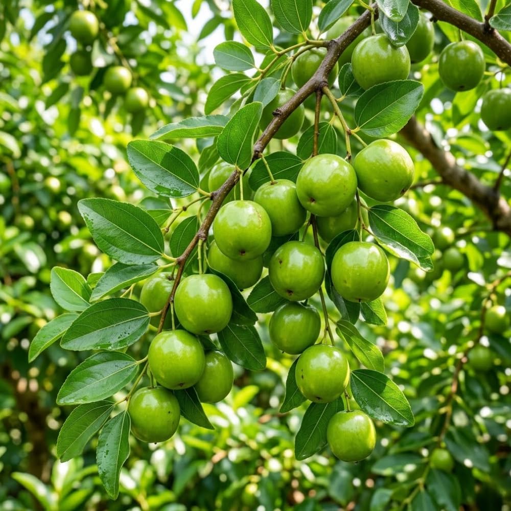 Green Jujube Tree Live Plant, Jujube Live Plant, 3 Gallon, 2 Feet Tall, Sweet Fruit for Backyard and Outdoor Garden, No Ship to CA