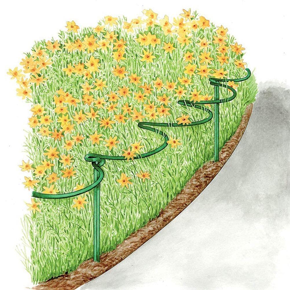 Nurnesy Metal Half Circle Garden Plant Support Stick with Locking Mechanism - Peony Cage for Tomatoes, Hydrangeas, Indoor and Outdoor Plants - Green Plant Support Edge (A), Nurnesyx7o5v8cu1y-08