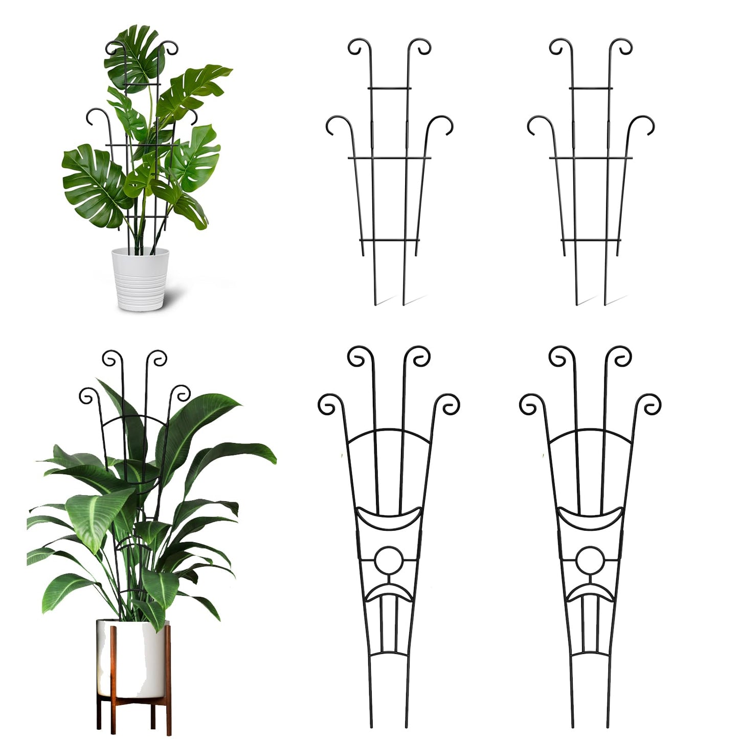 4(Four) Expandable Metal Trellis for Potted Plants, 2(Two) 23in Plant Trellis for Potted Plants and 2(Two) 32.6in Plant Trellis for Climbing Plants Indoor
