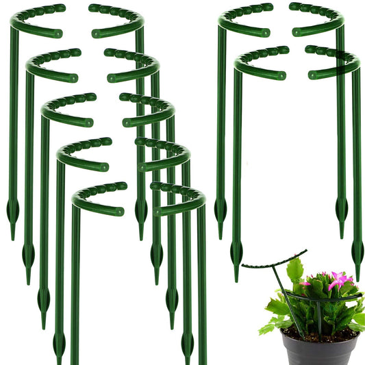 14Pcs Plant Support Stake Half Round Plant Support Ring Garden Flower Support for Tomato, Hydrangea, Indoor Plants, 6.3" Wide X 10.3" High