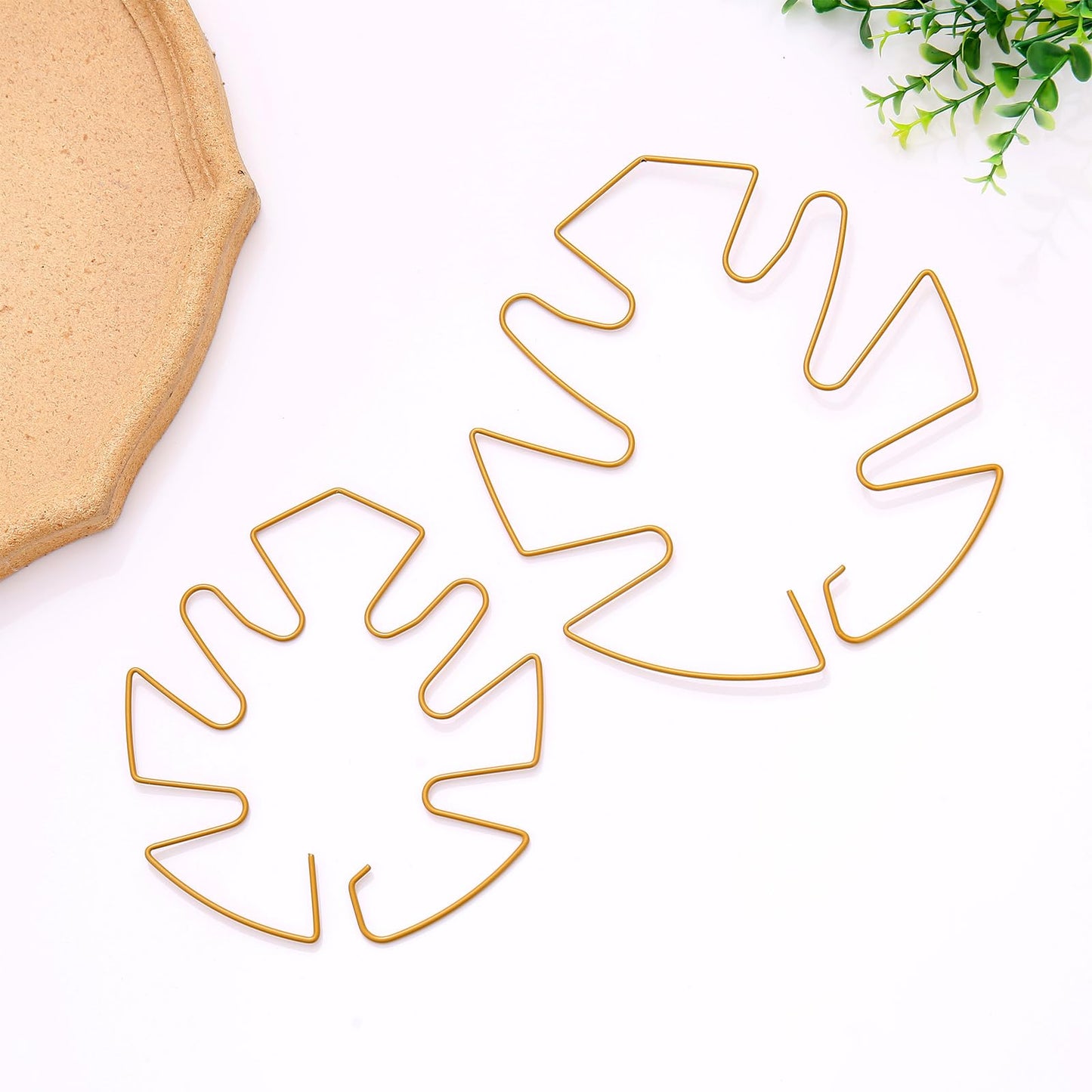 Spiritlele 5 Pcs Golden Plant Stem Support Holder Set Monstera Plant Support Clamp Growth Accessories for Indoor Plants Small