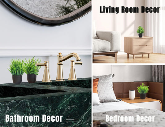 Der Rose Fake Plants 4 Packs Artificial Plants Small Faux Plants Black Bathroom Accessories for Halloween Bathroom Home Kitchen Coffee Table Office Desk Decor Indoor