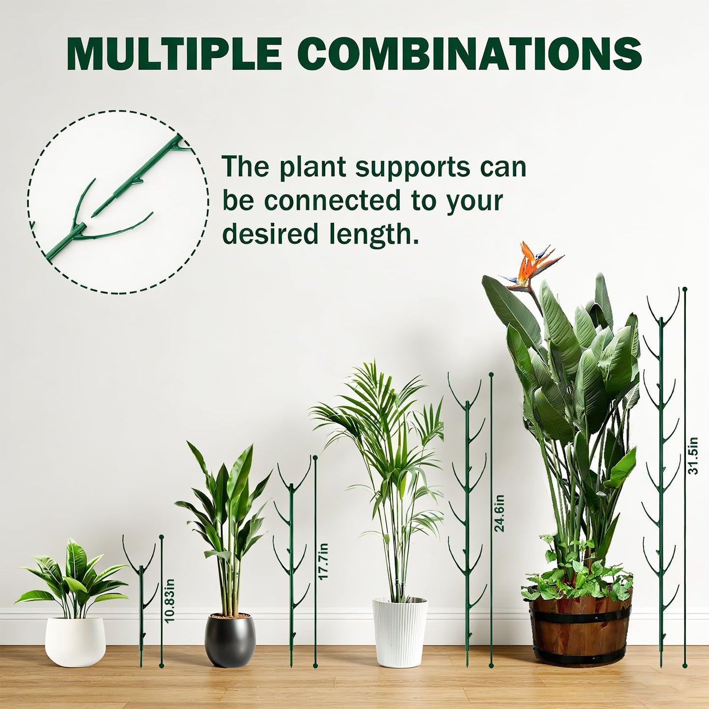 16Pack Stackable Plant Support Stakes,Monstera Plant Support for Indoor Outdoor,Durable Trellis Garden Stakes for Climbing and Potted Plants Pothos, Philodendron Accessories