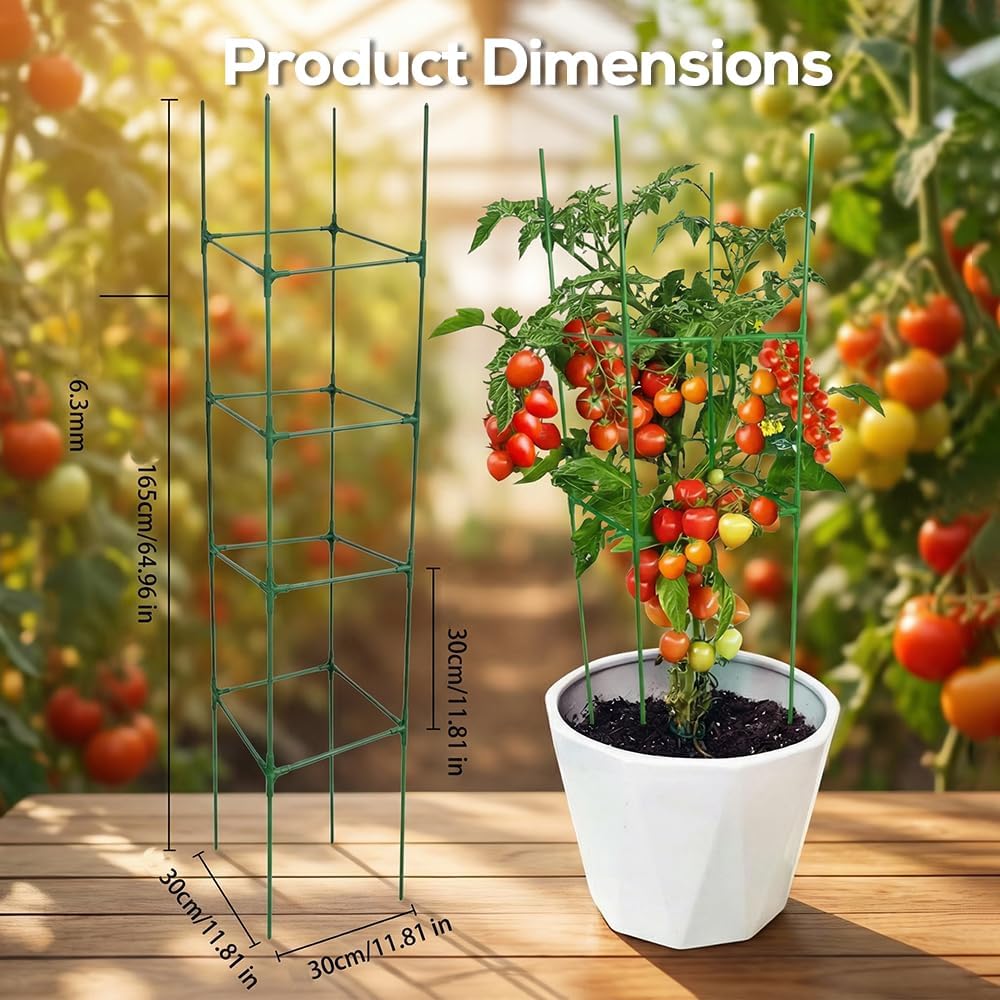 Tomato Cage Heavy-Duty for Garden & Pots, 2026 NEW Rust-Resistant Tomato Stackable Heavy Gauge Plant Cage Trellis Support for Climbing Vegetables Plants (1PCS)