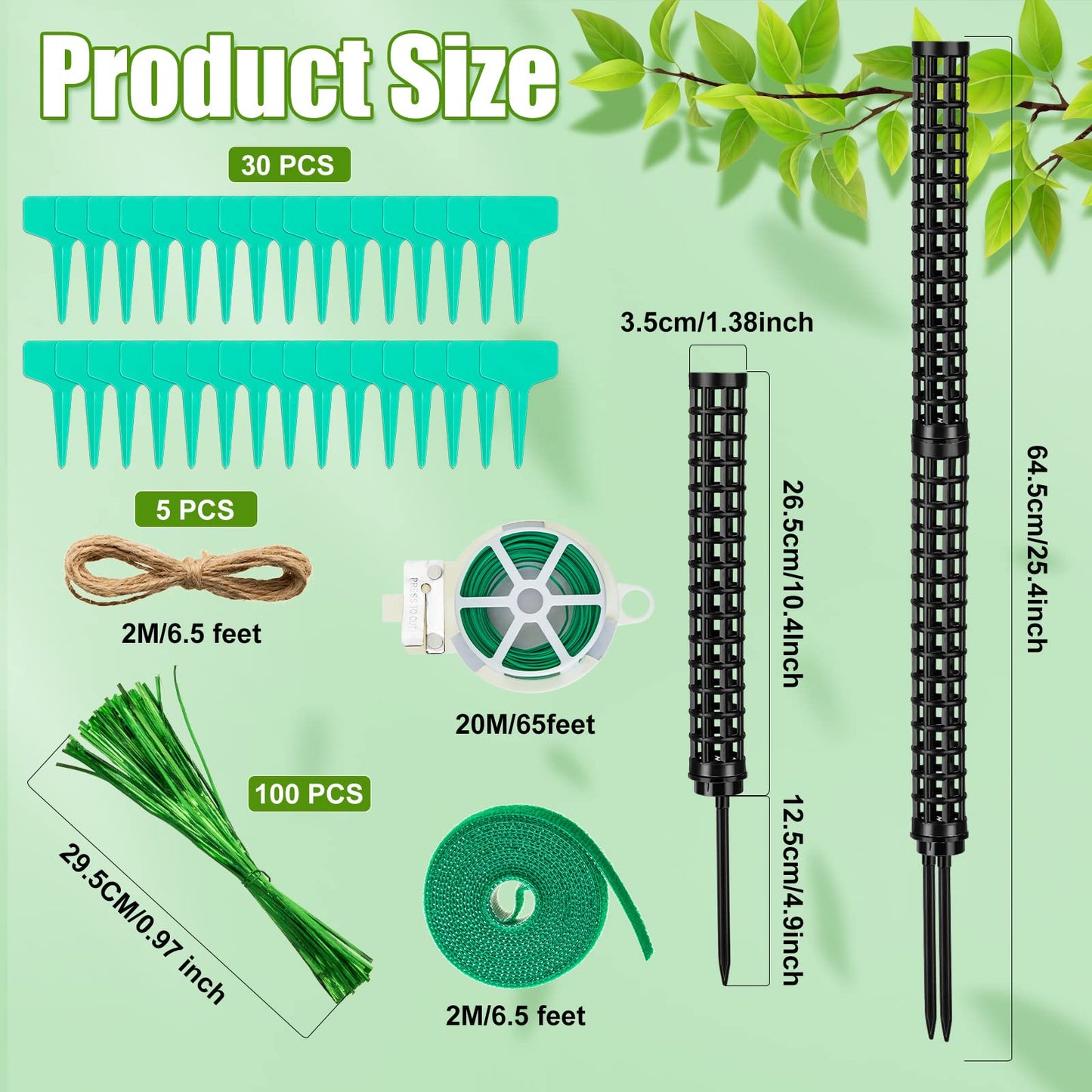 10 Set Plastic Moss Poles for Climbing Plants Indoor Stackable Self Watering Hollow Monstera Plant Support, Moss Not Included(Black)