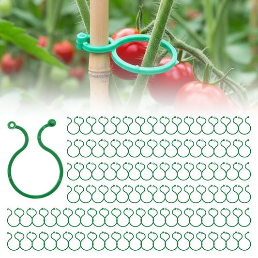 muxou Plant Stem Support,Plastic Plant Clips for Climbing Plants,Tomato Vine Clips,Plant Fixing Clips,Garden Clips (Green 50pcs)