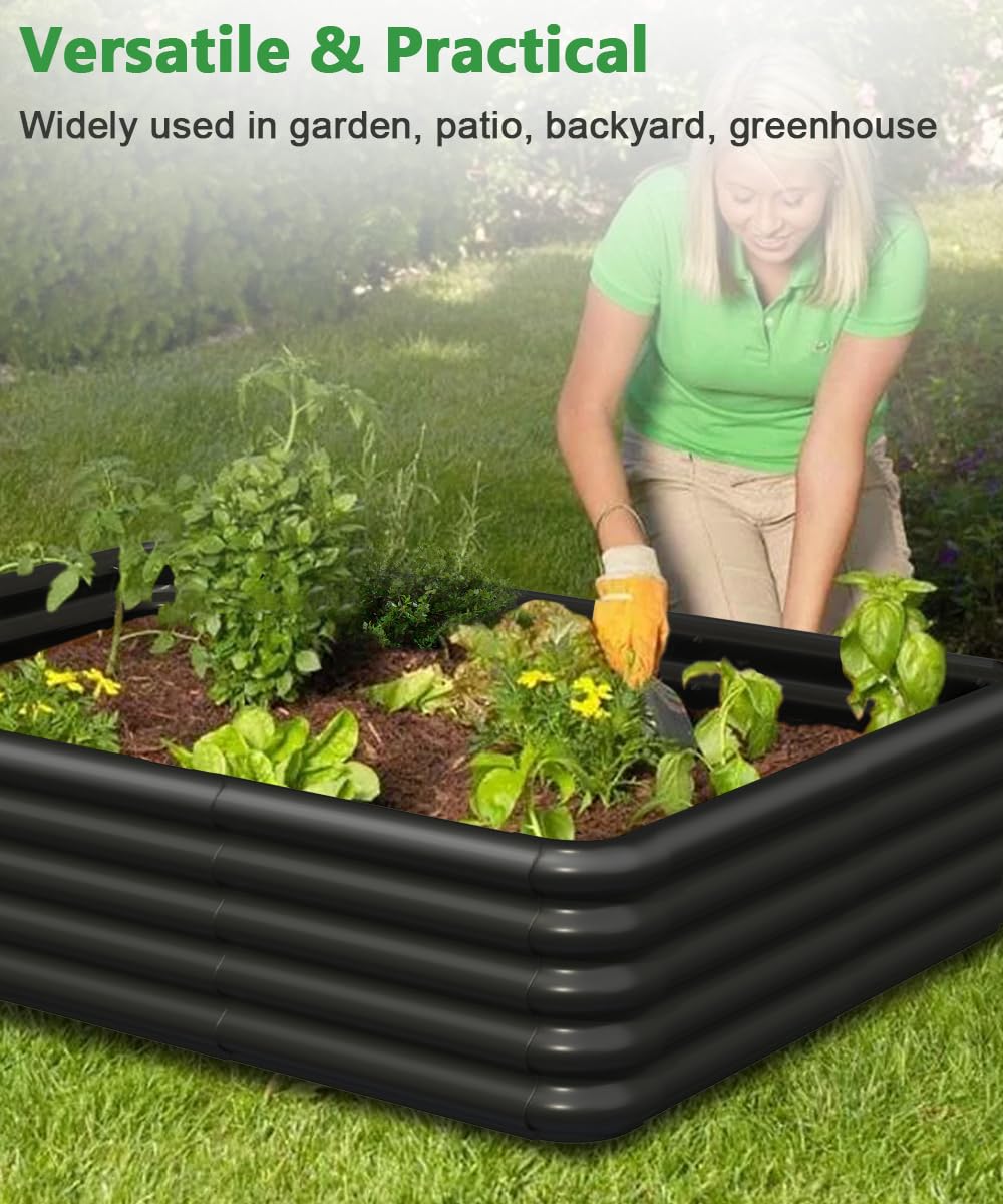 Sprimden 3.0x1.8x1.0ft Raised Garden Bed Kit, Rustproof PP Material Garden Box, Flower Bed with Tool-Free Assembly Design, Rectangular Planter Boxes for Outdoor Vegetables Flower Fruit Herb, Black