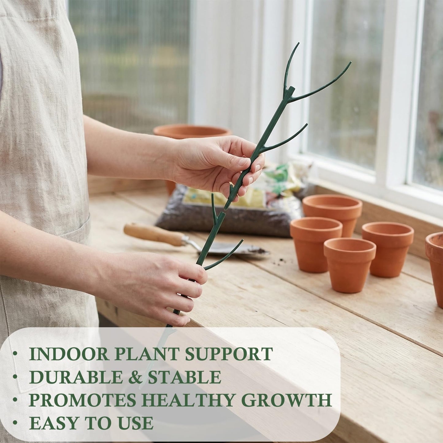 18 Pack Adjustable Plant Support Pole, Indoor & Outdoor Houseplant Stem Support, Adjustable Plant Support Stakes with Clamps, Garden Accessories for Monstera, Pothos, Replacement for Plant Stakes