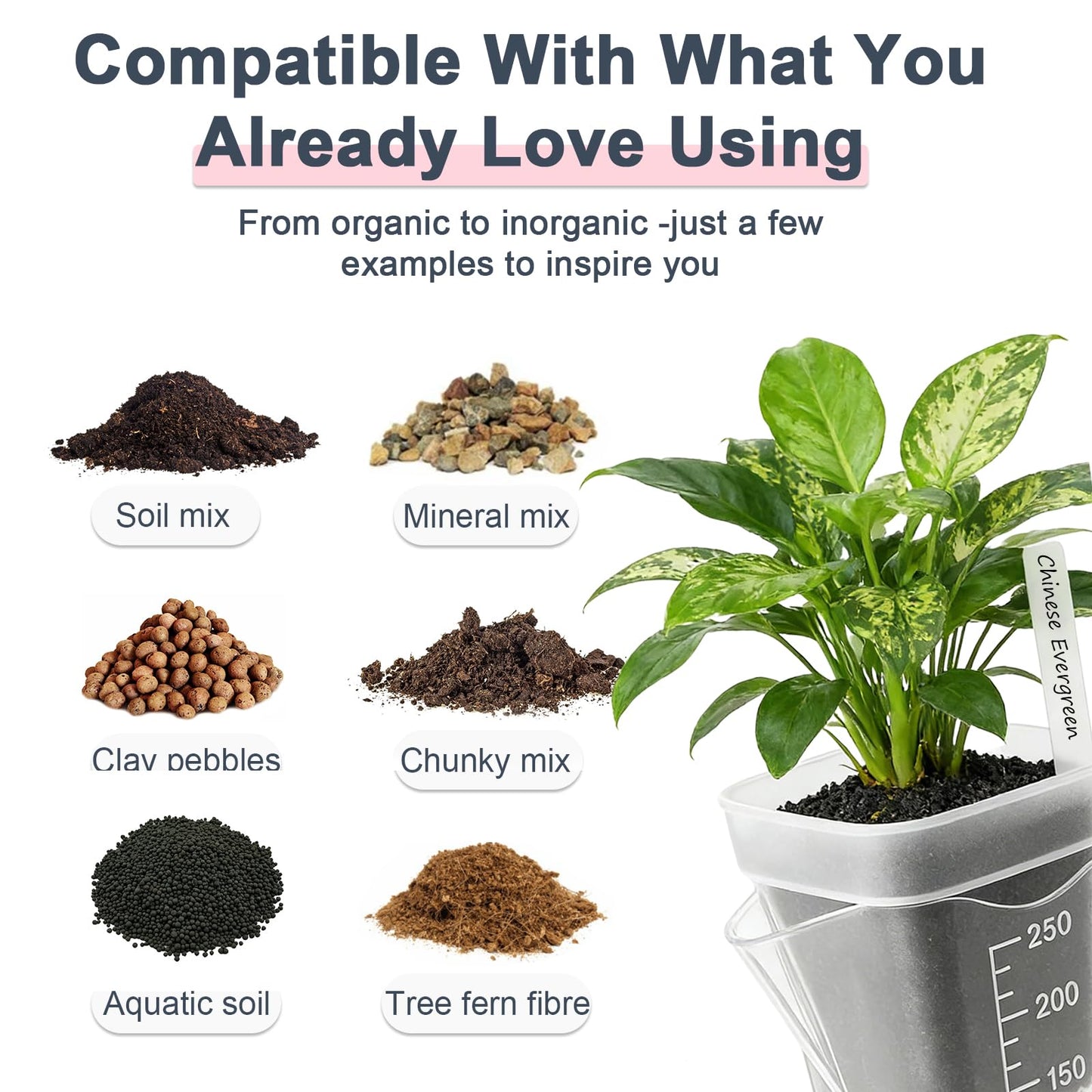 15 Pack 2.5" Self Watering Pots for Indoor Plants,Small Clear Plastic Planters with Water Level Indicator & Drainage Holes for Alocasia Propagation, African Violets, Seedlings, Cuttings and Succulents