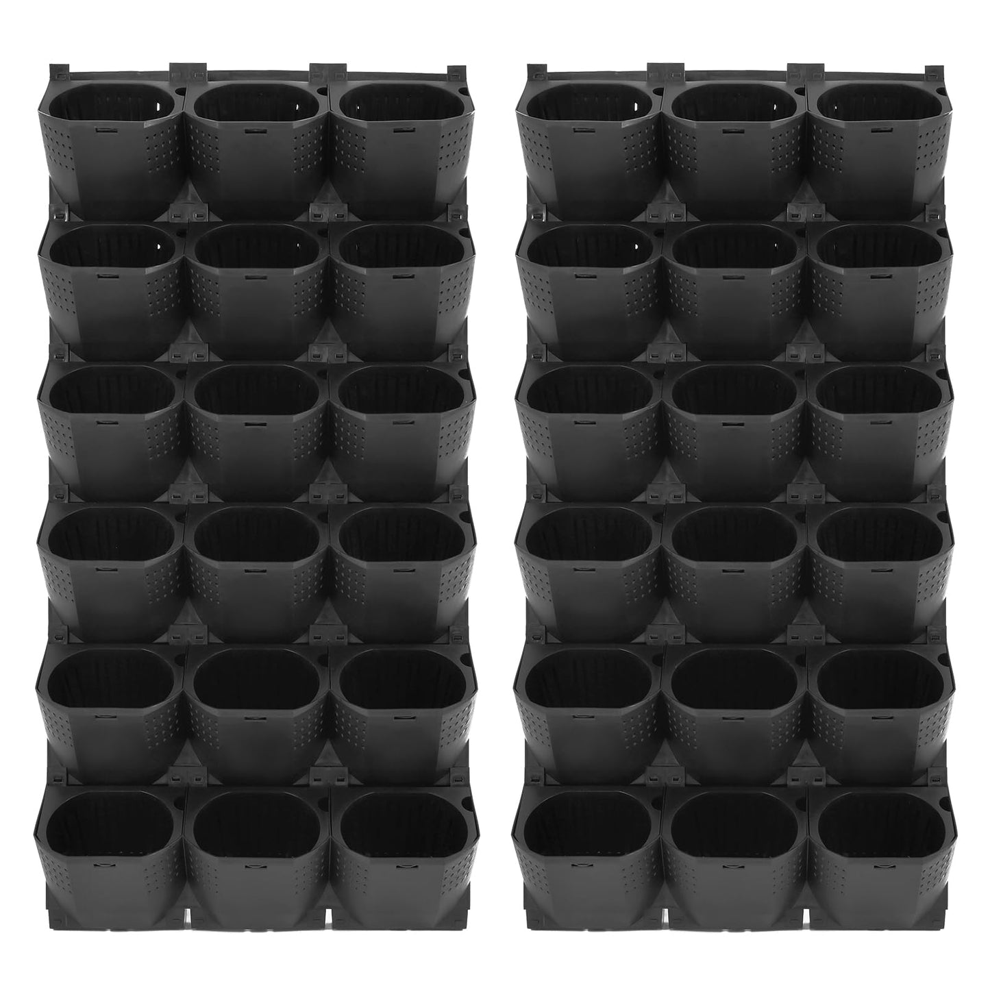 LYNICESHOP 36-Pot Vertical Wall Planter, Army Green PP Modular Hanging Garden System, Self-Watering Indoor Outdoor Flower Herb Vegetable Display for Balcony Patio Cafe (Black)
