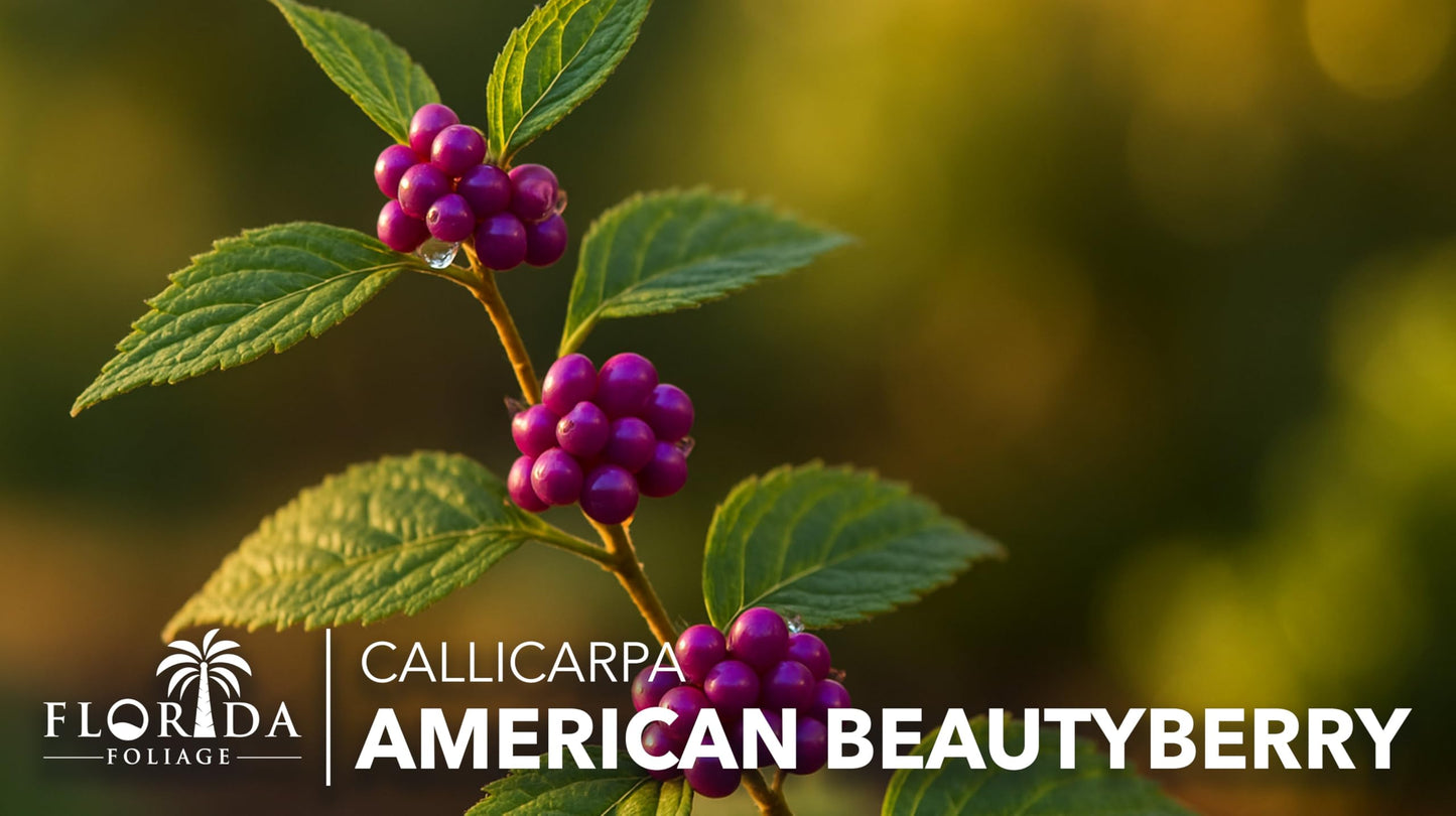 Beautyberry | 1 Live 4 Inch Plant | Callicarpa Americana, Fast-Growing Shrub, Vibrant Purple Berries, Attracts Birds, Ornamental Foliage, Low Maintenance, Perfect for Gardens