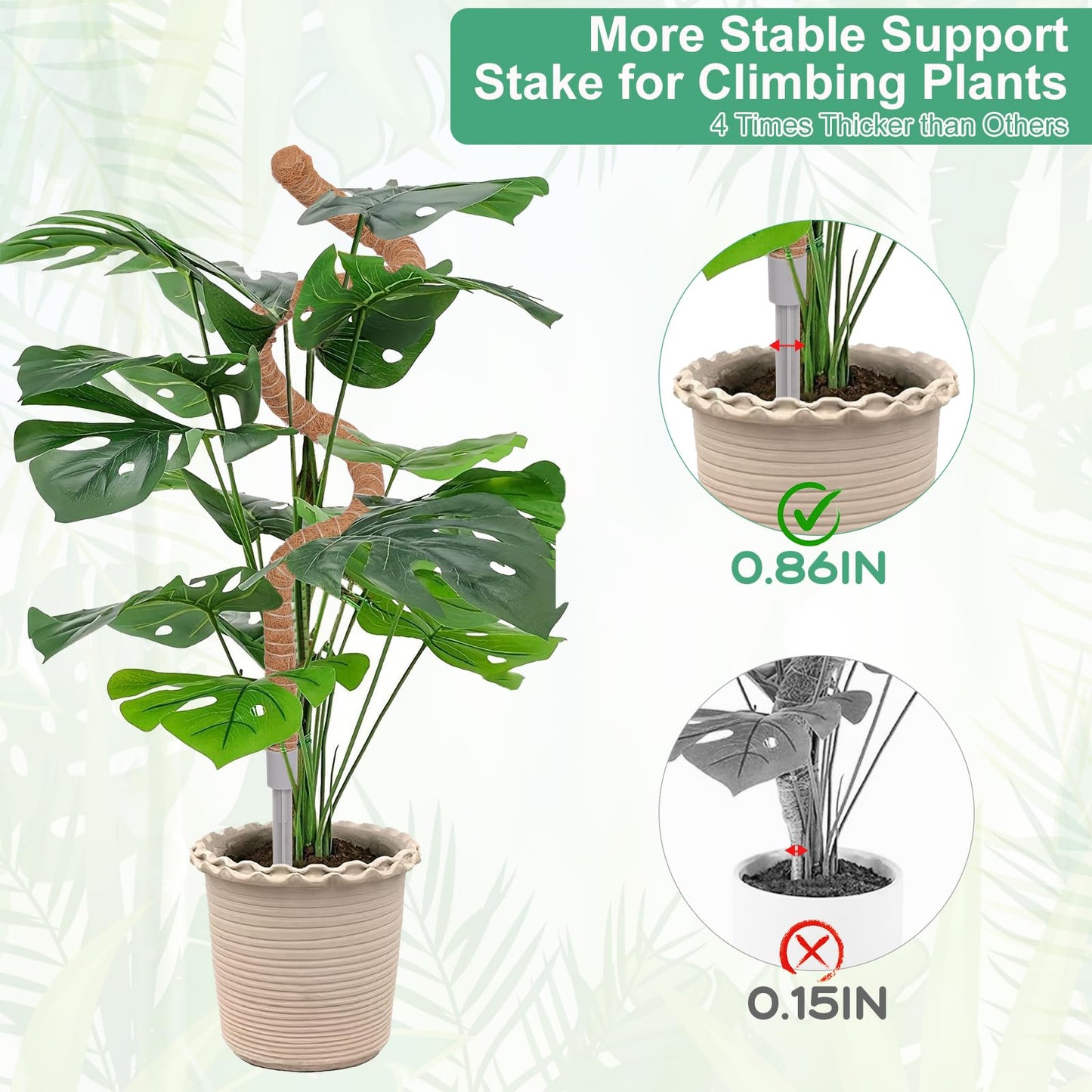 LifeNest 1 Pack Moss Pole, 28 Inch Monstera Plant Support, Moss Poles for Climbing Plants Indoor DIY, Coco Coir Plant Pole Moss Plant Stick Support Stake Kit for Potted Plants, Pothos, Philodendron