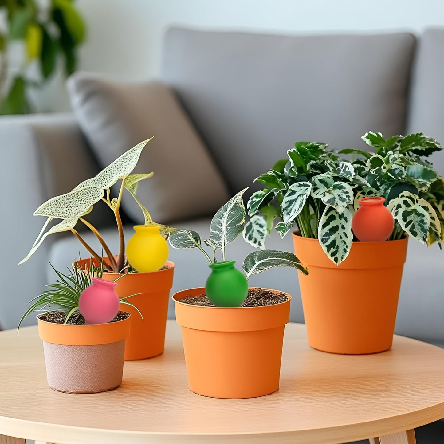 AquaLume Terracotta Watering Spikes Set -Self Watering Planter Insert with 4 Pcs Automatic Plant Watering System for Indoor Potted Plants, Outdoor Garden, Vacation Plant Care Accessories