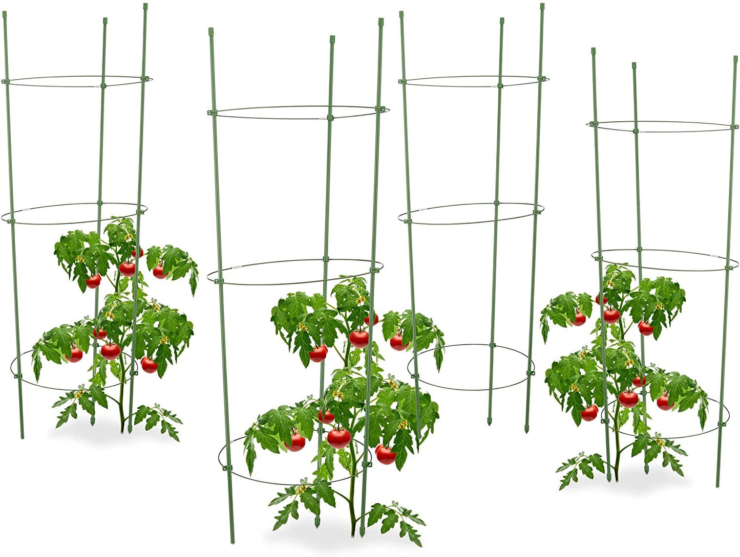 5 Pack Plant Support Tomato Cages for Garden Plants Support 18 inches Small Tomato Cages Tomato Trellis with Adjustable Rings Plant Stakes for Peony Supports Tomato Stakes Rings for Climbing Plants