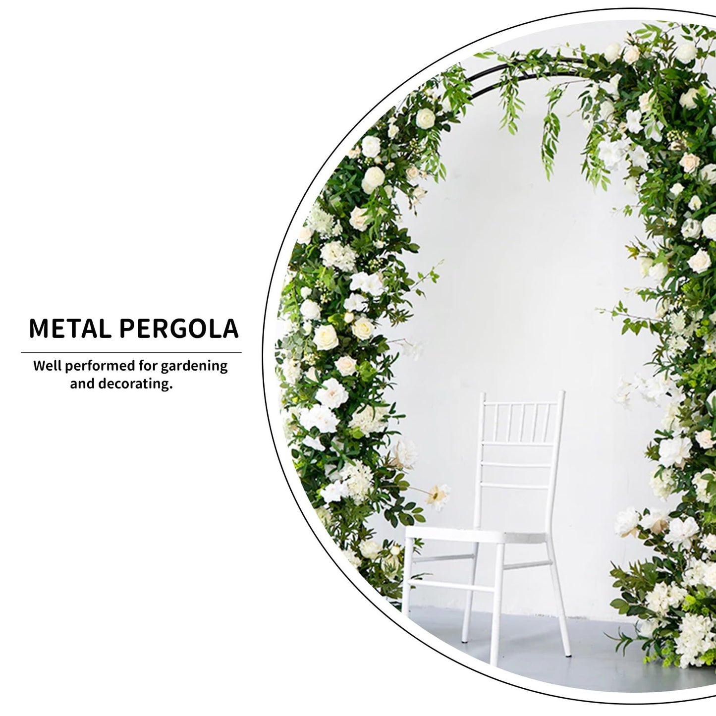 Garden Arch Trellis for Climbing Plants Outdoor Metal Trellis Wedding Arch Frame Assemble Freely 2 Sizes for Roses Vines Bridal Party Decoration, Black