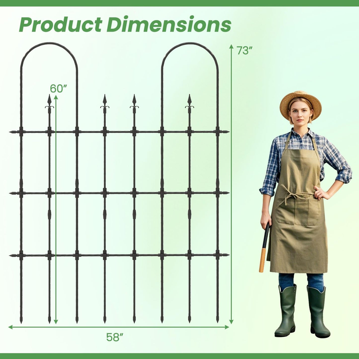 Byroce Garden Trellis for Climbing Plants Outdoor, 73” Garden Arch Trellis with Non-Rust Metal Pipes, Decorative Cucumber Trellis Climbing Support for Various Vegetables & Flowers Vine in Yard, Lawn