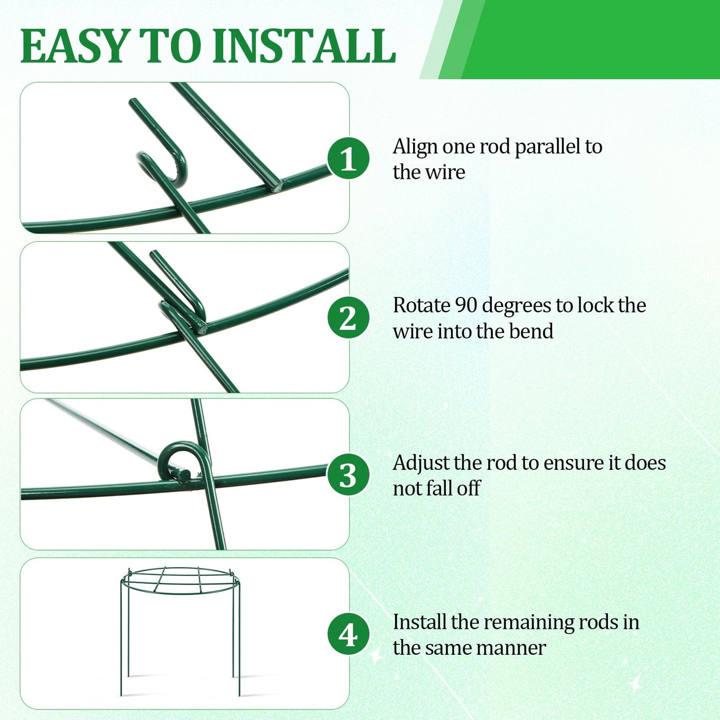 Novabright 2 Pcs 24" H x 20" D Large Peony Cage and Support Grow Through Plant Supports Round Garden Flower Stake Plants Ring Hoop for Outdoor Floral Tomato Vegetable Improve Planting Success Rate