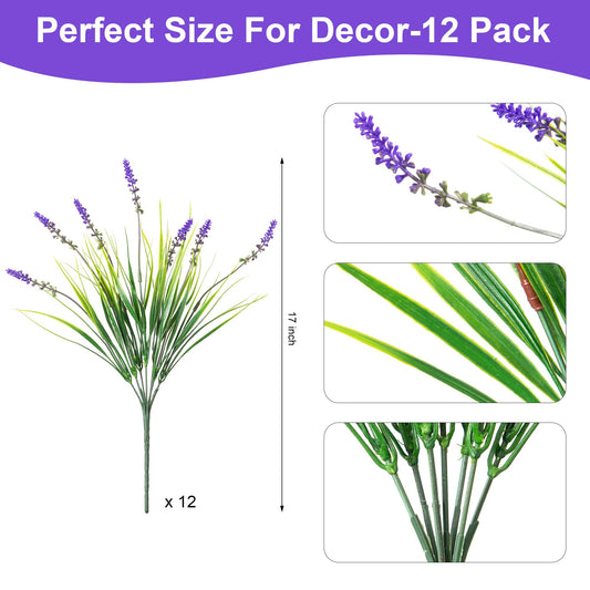 Ammyoo Artificial Faux Plants Flowers for Outdoor Decorations, Fake Monkey Grass for Outside Porch Patio, No Fade Realistic Greenery Plant, UV Resistant Artificial Shrubs for Courtyard Window Garden