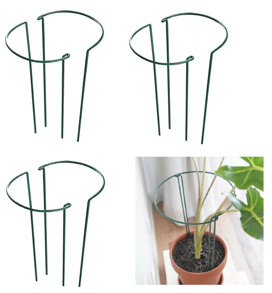 6 Pack 15.8 Inch High Plant Stake,Garden Plant Support,Half-Round Peony Cage Plant Ring Hoop