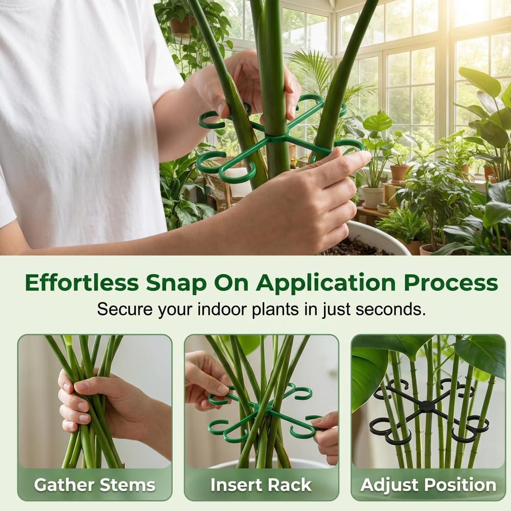 Monstera Plant Support, 2026 New Plant Stem Support for Climbing Plants, Plant Supports for Indoor Plants, Durable Garden Accessory for Home Growers (Red, 5.31in + 4.53in + 3.03in + 2.28in)