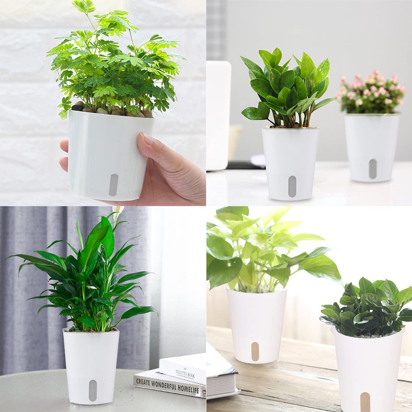 3" Self Watering Pots,20 Sets Self Watering Planter Pots for Indoor Plants with Water Level Indicator and Multiple Vents,Self Watering Planters,Self Watering Plant Pot for House Plants,Flowers,Herbs