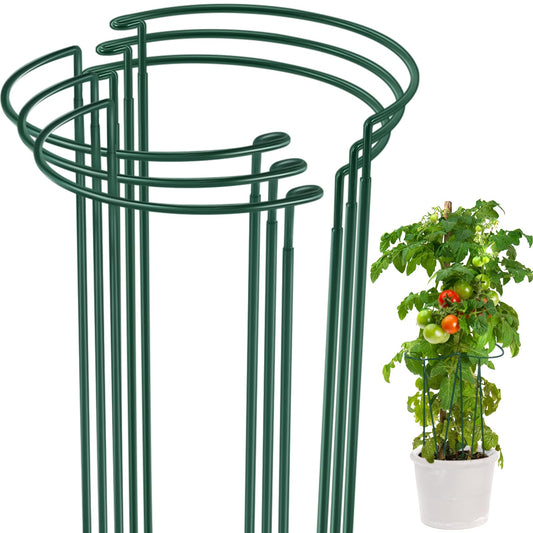 Tioncy 6 Pcs 48 H x 15.8 W Plant Support Stakes Cages for Garden, Metal Half Round Plants Tension Rods for Indoor Outdoor Large Tall Flower Vegetables Tomato Peony Rose Support
