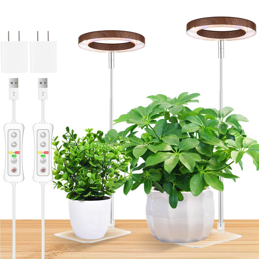 yadoker Plant Grow Light, LED Growing Light Full Spectrum for Indoor Plants,Height Adjustable, Automatic Timer, 5V Low Safe Voltage,Idea for Small Plants