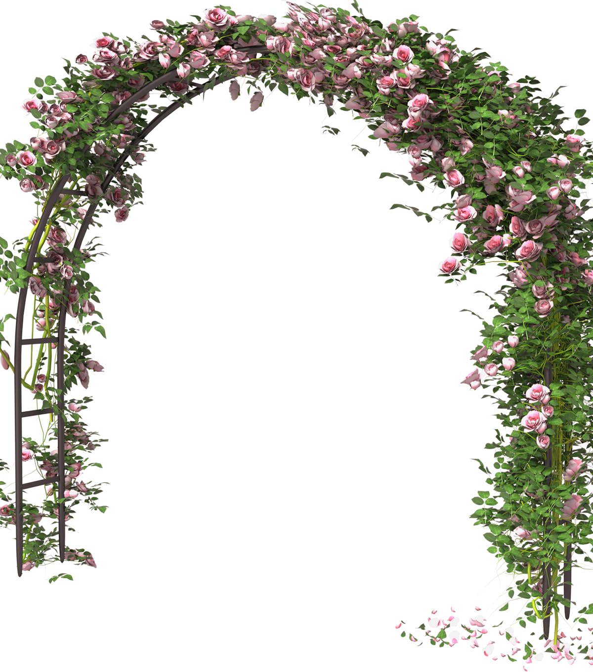 Queension Metal Arch Backdrop Stand 7Ft Wide 7.7Ft High, Wedding Arch Frame for Wedding Decorations, Balloon Arch Stand with Base for Ceremony, Outdoor Garden Arch Trellis for Climbing Plants, Black