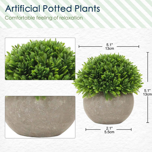 Briful Small Fake Plants Faux Potted Plant Mini Artificial Plants for for Home Table Office Room Desk Bathroom Shelf Kitchen Farmhouse Mantel Decoration