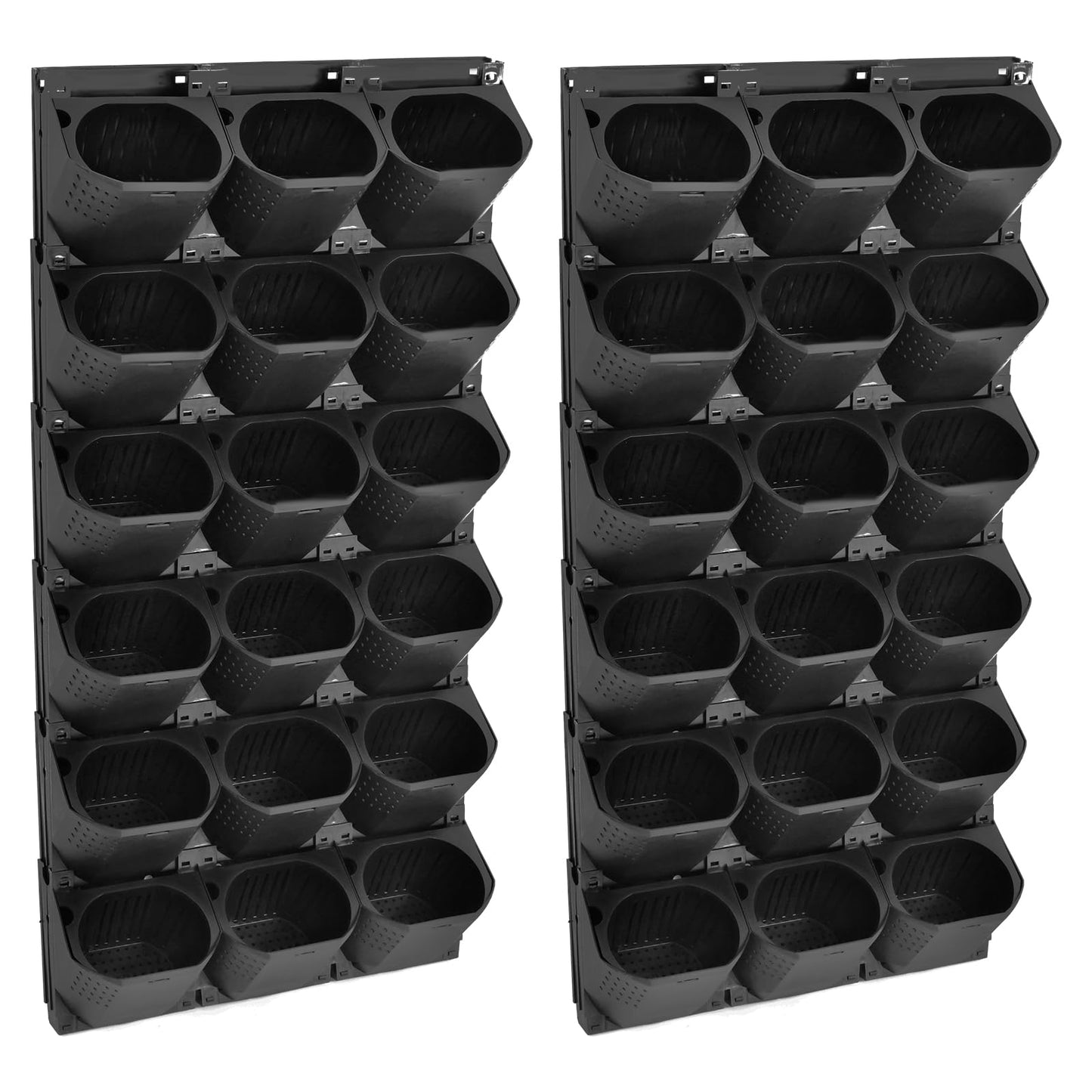 banborba Vertical Garden Planter with 36 Pots, Wall Planters for Indoor Plants, Wall Mounted Plastic Plant Grow Pots for Fruits Vegetables Flowers Herbs - Black