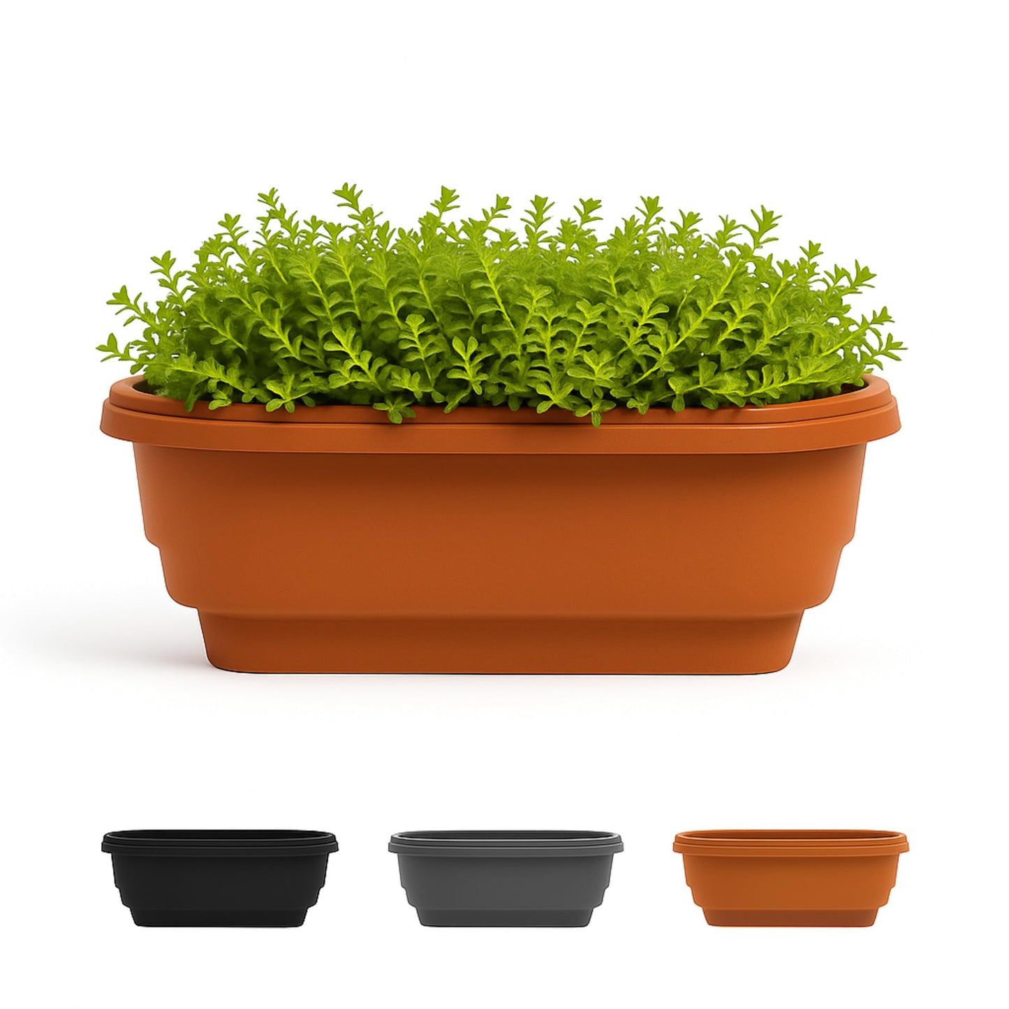 Bloem Deck Balcony Rail Planter: 24" - Terra Cotta