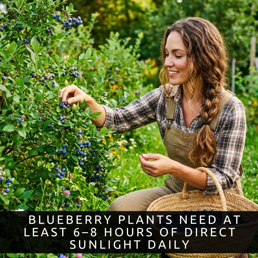 3 Jersery Blueberry Bush Live Plants – Fruit Bearing Blueberry Bush Starter in Box – Healthy Rooted Sapling for Outdoor Garden, Patio or Container Growing (3 Plants)