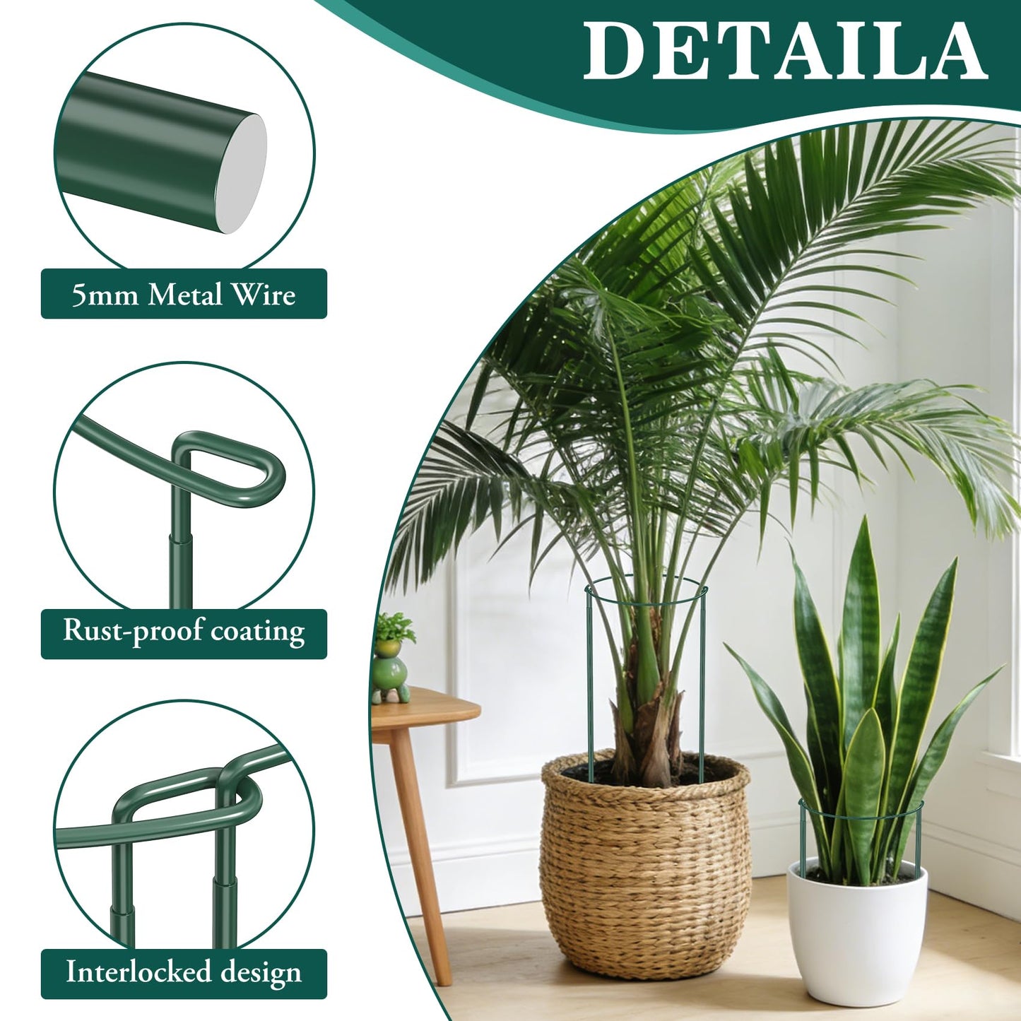 6 Pack 24 Inch Tall Peony Cages and Supports, 10" W x 24" H Heavy Duty Plant Peony Support Cages, Half Round Peonies Ring Metal Plant Stakes for Outdoor Plants, Garden Vegetables & Flowers
