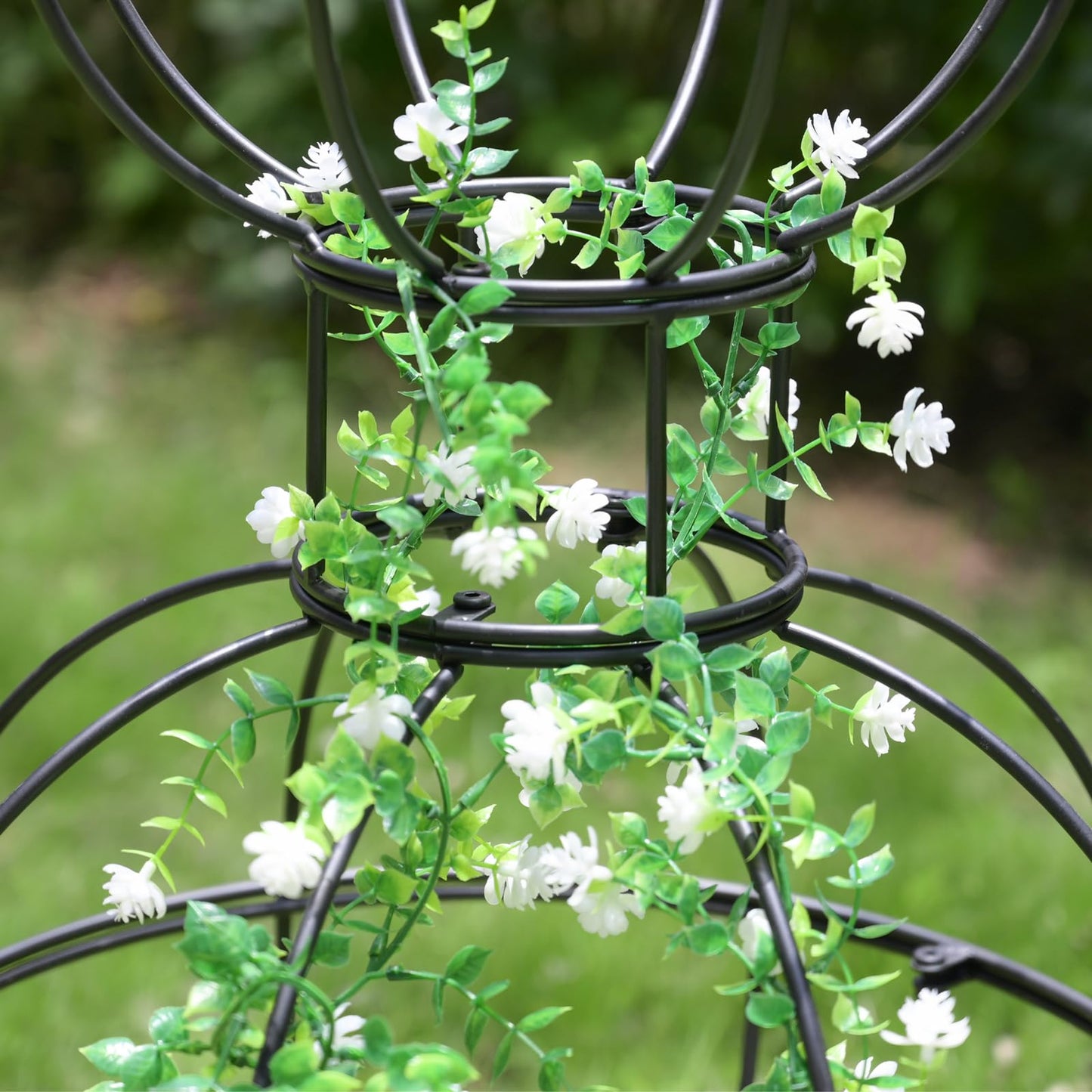 GOOOXIM 47"x17" Metal Obelisk Trellis for Climbing Plants | Unique Outdoor Support for Rose Bushes and Tall Vines | Durable & Weather-Resistant Garden Decor