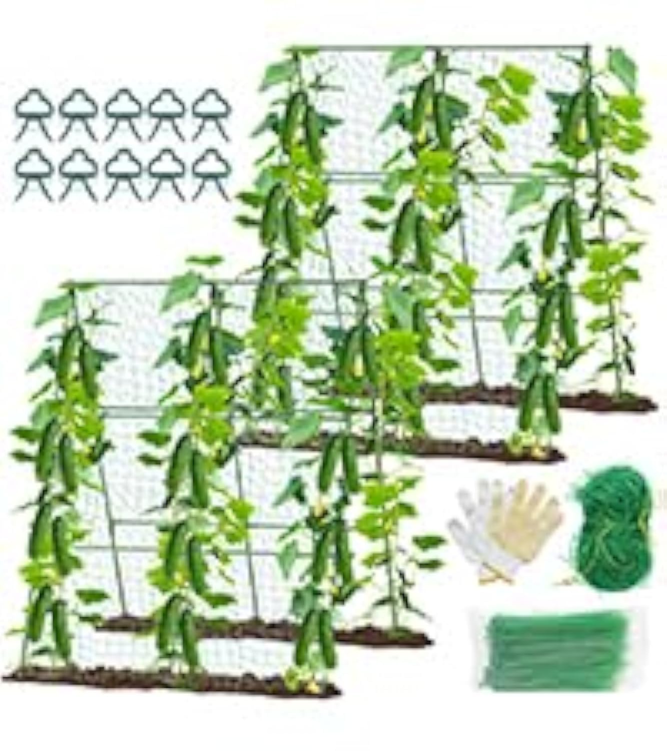 55" H x 36" W Cucumber Trellis for Raised Bed Garden, Cucumber Trelli for Climbing Plants Outdoor，A-Frame Vegetable Grow Supports, Tomato Plant Support for Tomato Squash Zucchini (1PC)