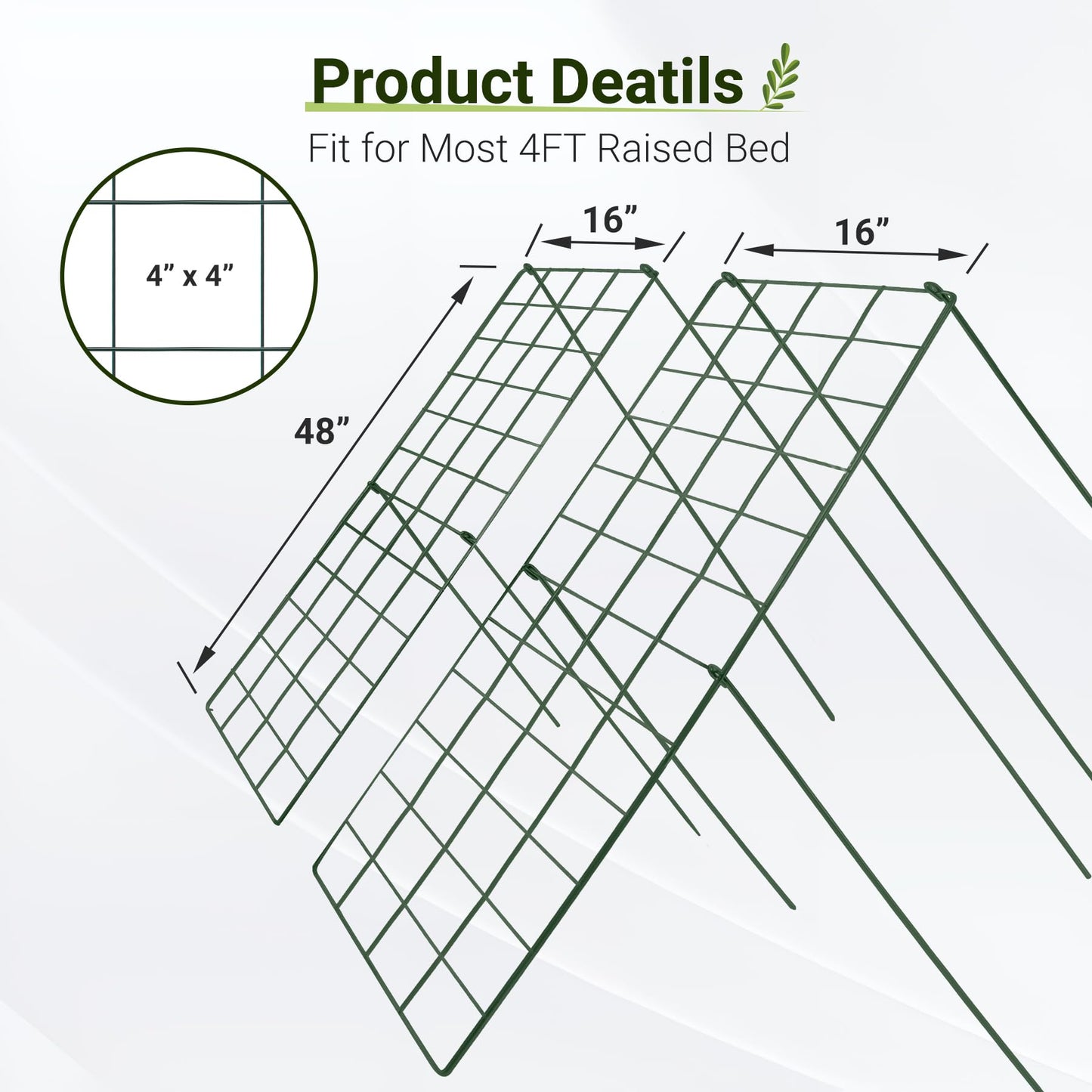 Toriexon Cucumber Trellis for Garden - 4 Pack, 48" L x 16" W Garden Trellis for Climbing Plants Outdoor with Support Structures, A Frame Trellis for Climbing Vegetables Peas, Vine, Bean